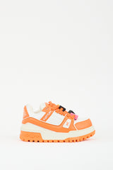Louis Vuitton Orange & White Leather & Rubber Maxi Trainer Platform Sneaker