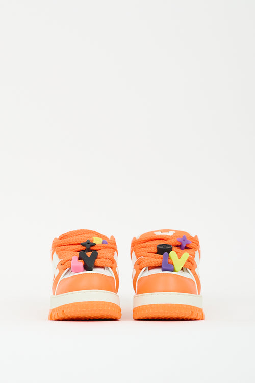 Louis Vuitton Orange & White Leather & Rubber Maxi Trainer Platform Sneaker