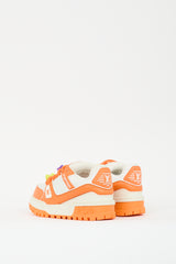 Louis Vuitton Orange & White Leather & Rubber Maxi Trainer Platform Sneaker