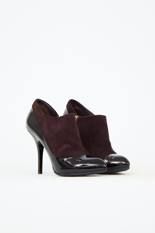 Louis Vuitton Patent Leather & Suede Bootie