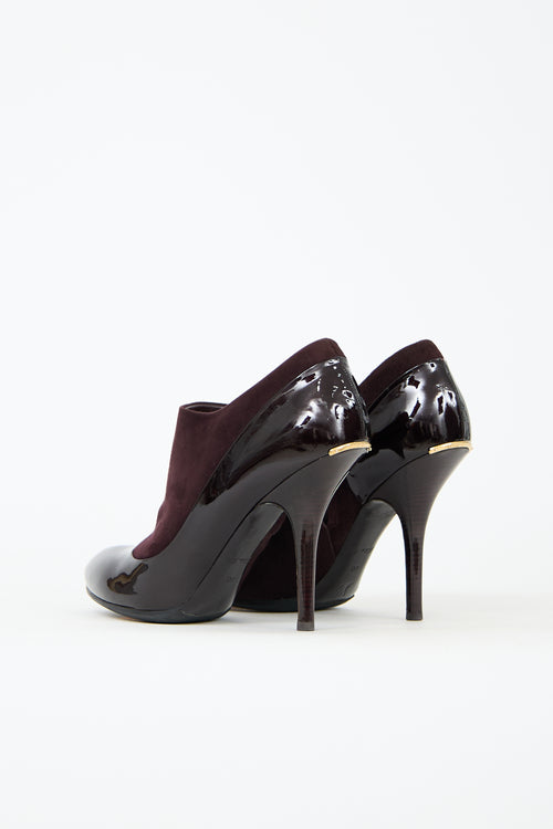 Louis Vuitton Patent Leather & Suede Bootie