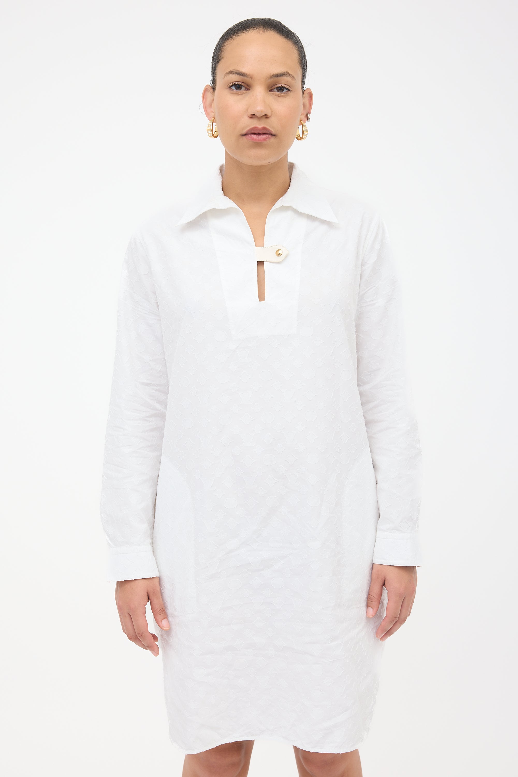 Louis Vuitton // Poplin Monogram Shirt Dress VSP Consignment Louis Vuitton // Poplin Monogram Shirt Dress VSP Consignment