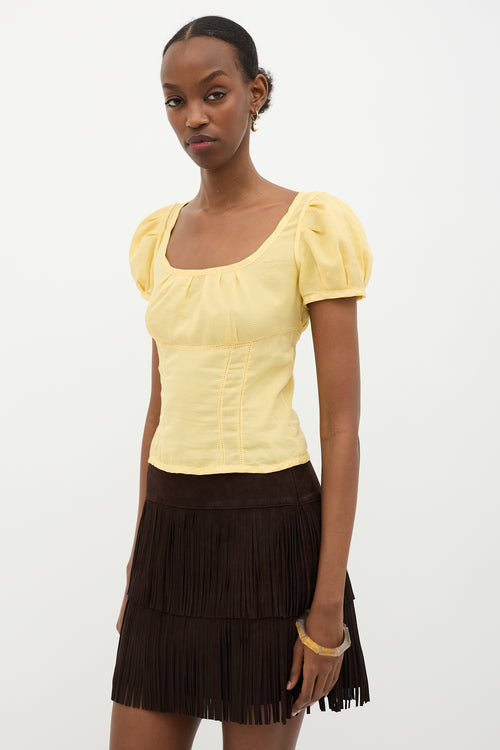Louis Vuitton Puff Sleeve Top