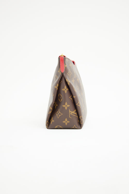 Louis Vuitton Brown Monogram & Red Pallas Beauty Case