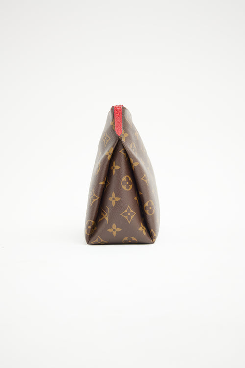 Louis Vuitton Brown Monogram & Red Pallas Beauty Case