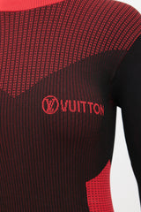 Louis Vuitton Ribbed Knit Insert Logo Dress