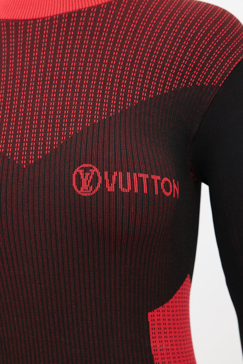 Louis Vuitton Ribbed Knit Insert Logo Dress
