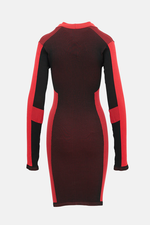 Louis Vuitton Ribbed Knit Insert Logo Dress