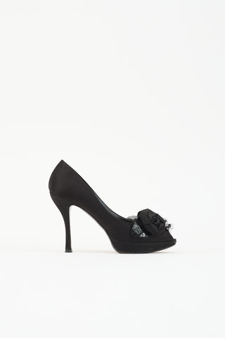 Louis Vuitton Satin Rosette Pump