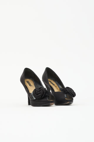 Louis Vuitton Satin Rosette Pump