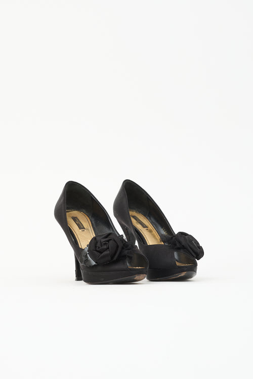 Louis Vuitton Satin Rosette Pump