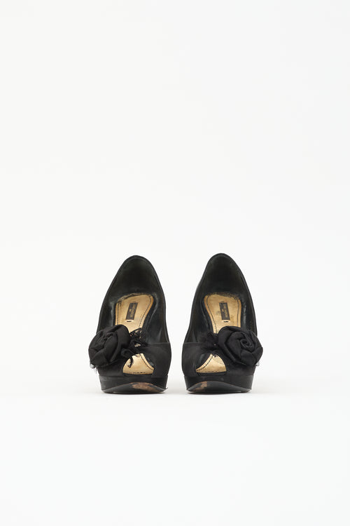 Louis Vuitton Satin Rosette Pump