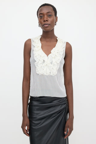 Louis Vuitton Sheer Ruffled Tank Top