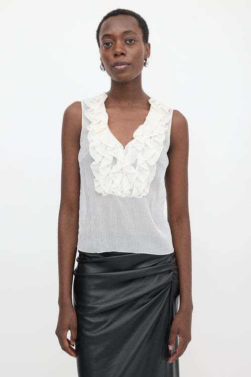Louis Vuitton Sheer Ruffled Tank Top
