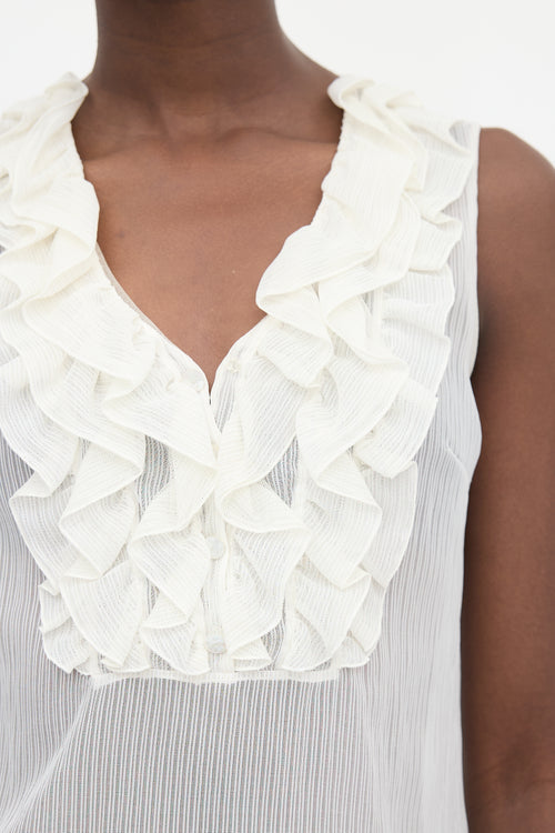 Louis Vuitton Sheer Ruffled Tank Top