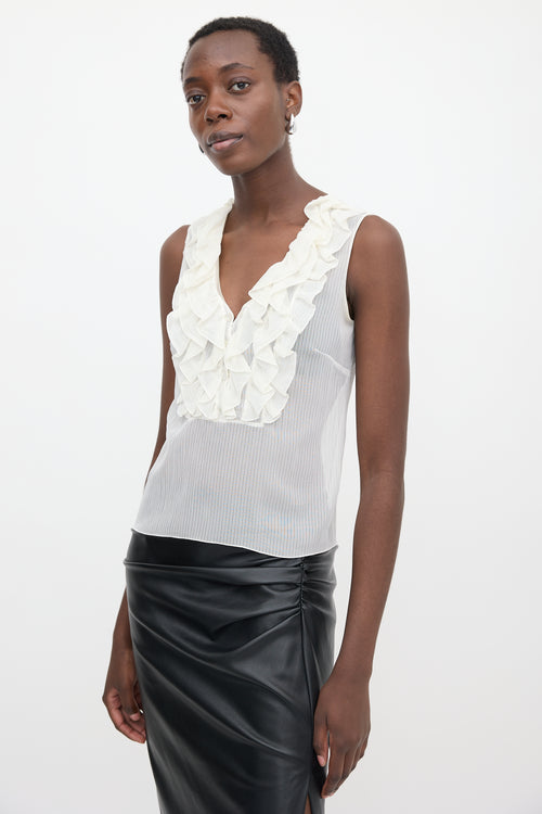 Louis Vuitton Sheer Ruffled Tank Top
