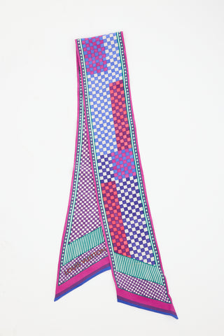 Louis Vuitton Silk Damier Aquarelle Bandeau Scarf