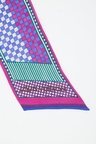 Louis Vuitton Silk Damier Aquarelle Bandeau Scarf