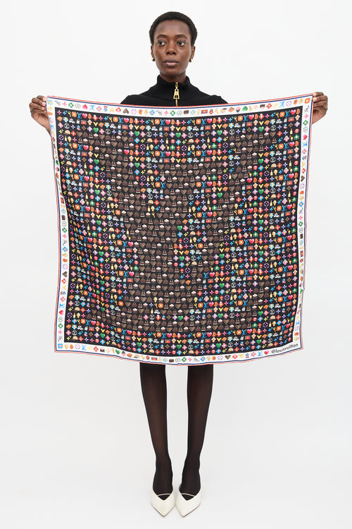 Louis Vuitton Silk Mixed Print LVmoji Scarf