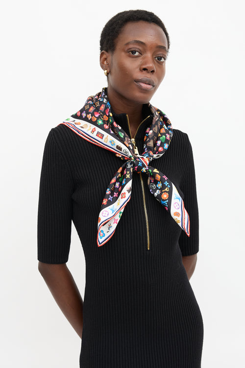 Louis Vuitton Silk Mixed Print LVmoji Scarf