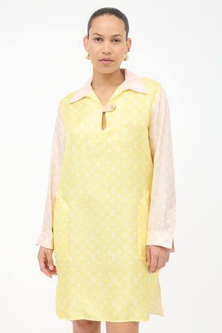 Louis Vuitton Silk Monogram Shirt Dress