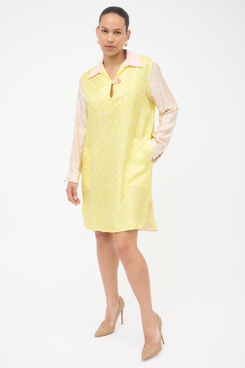 Louis Vuitton Silk Monogram Shirt Dress