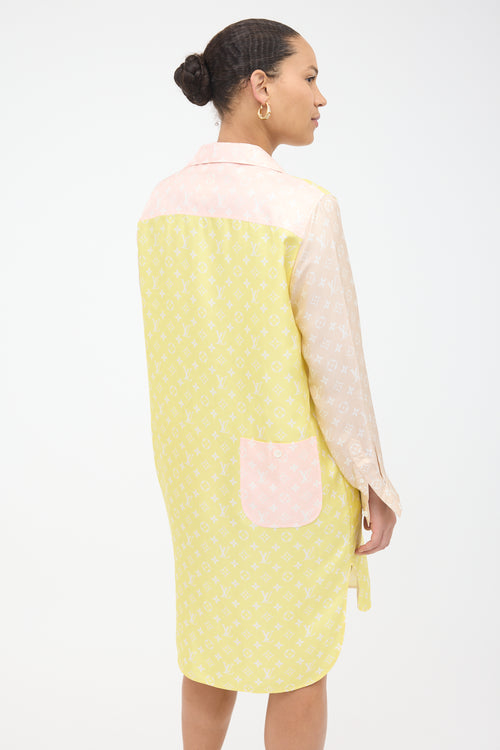 Louis Vuitton Silk Monogram Shirt Dress