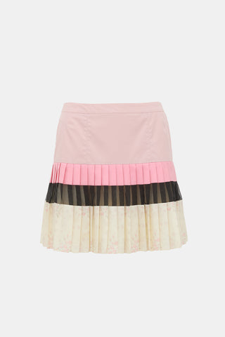 Louis Vuitton Silk Pleated Mini skirt