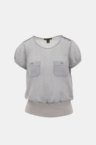 Louis Vuitton Silk Semi Sheer Patterned Top