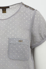 Louis Vuitton Silk Semi Sheer Patterned Top