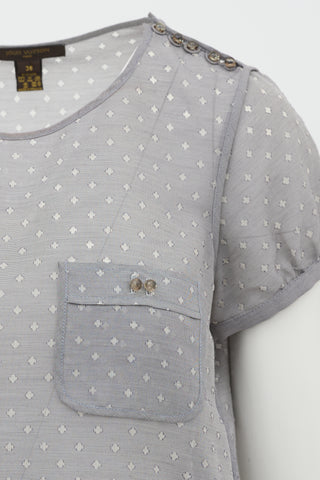 Louis Vuitton Silk Semi Sheer Patterned Top