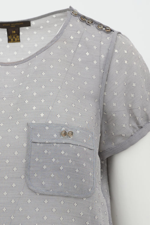 Louis Vuitton Silk Semi Sheer Patterned Top
