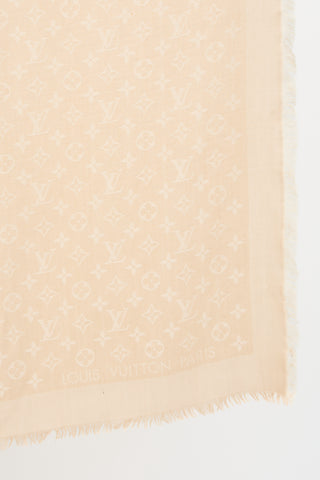 Louis Vuitton Silk & Wool Monogram Fringe Scarf