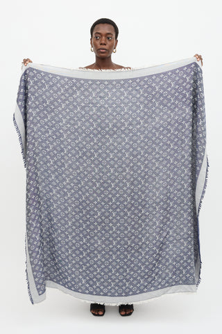 Louis Vuitton Silk & Wool Monogram Shine Shawl