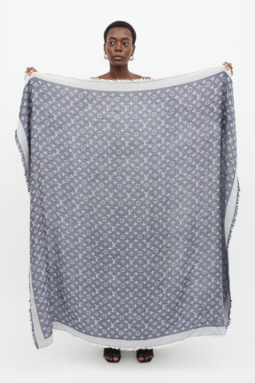 Louis Vuitton Silk & Wool Monogram Shine Shawl