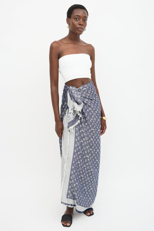 Louis Vuitton Silk & Wool Monogram Shine Shawl