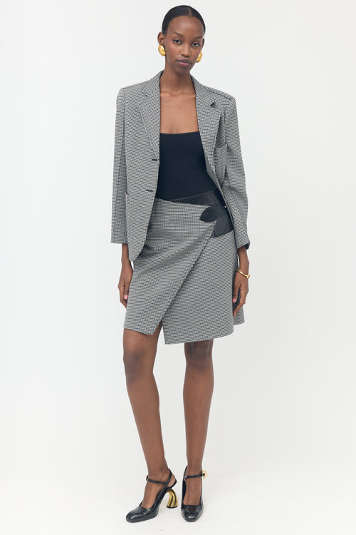 Louis Vuitton Wool & Leather Wrap Skirt