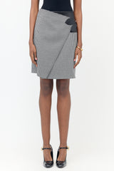 Louis Vuitton Wool & Leather Wrap Skirt