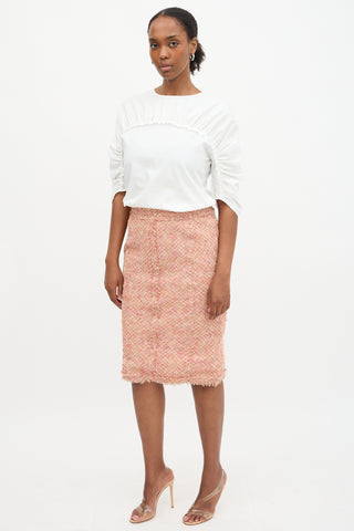 Louis Vuitton Tweed Pencil Skirt