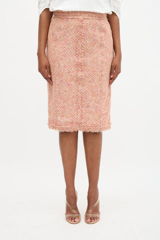 Louis Vuitton Tweed Pencil Skirt