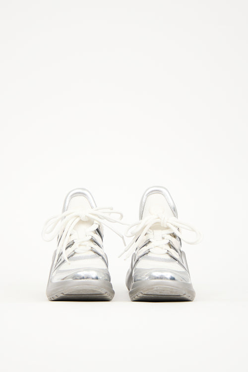 Louis Vuitton White & Silver Archlight Sneaker