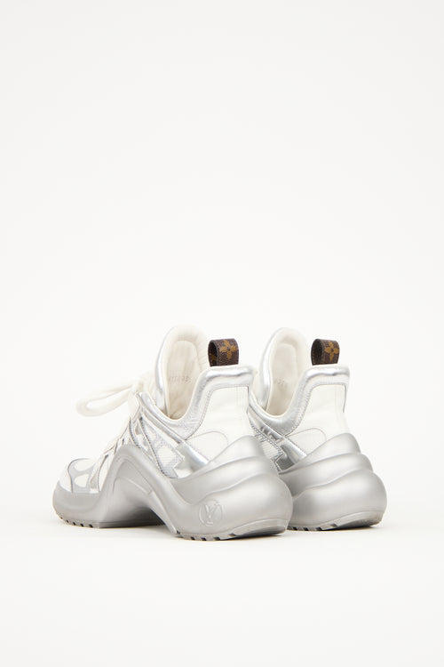 Louis Vuitton White & Silver Archlight Sneaker