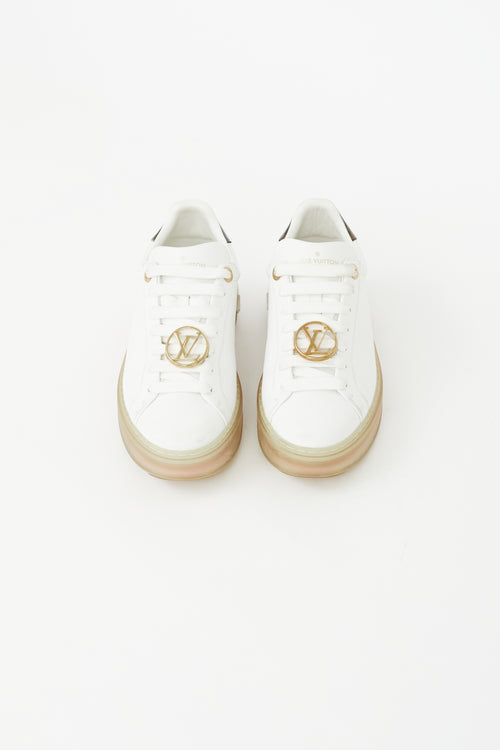Louis Vuitton White Time Out LV Logo Sneaker