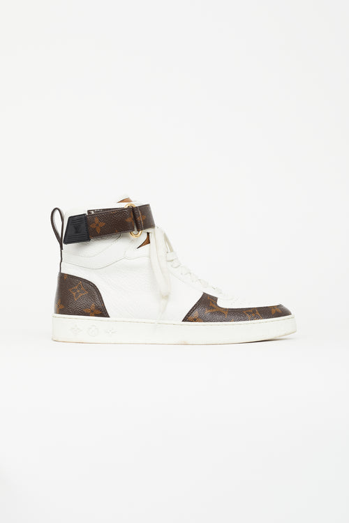 Louis Vuitton White & Brown Monogram Boombox Sneaker