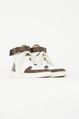Louis Vuitton White & Brown Monogram Boombox Sneaker