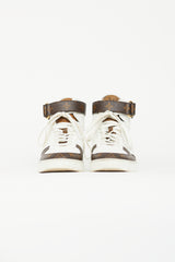 Louis Vuitton White & Brown Monogram Boombox Sneaker