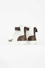 Louis Vuitton White & Brown Monogram Boombox Sneaker
