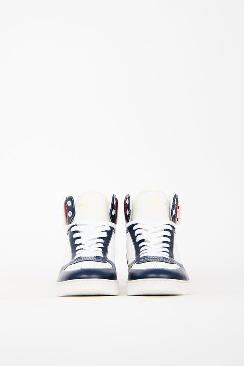 Louis Vuitton White & Multi Leather Rivoli Sneaker