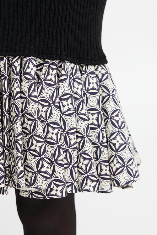 Louis Vuitton Wool & Silk Rib Knit Star Dress