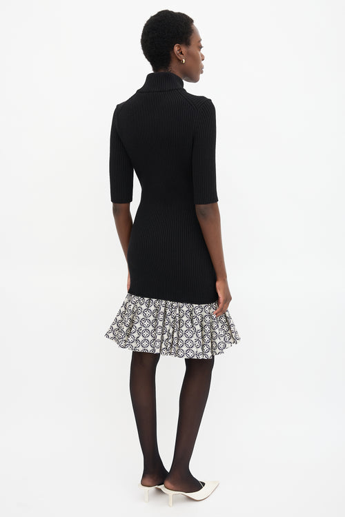 Louis Vuitton Wool & Silk Rib Knit Star Dress